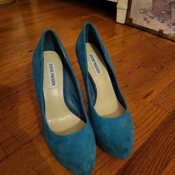 STEVE MADDEN Babylonn Teal Heels - Picture 3 of 6